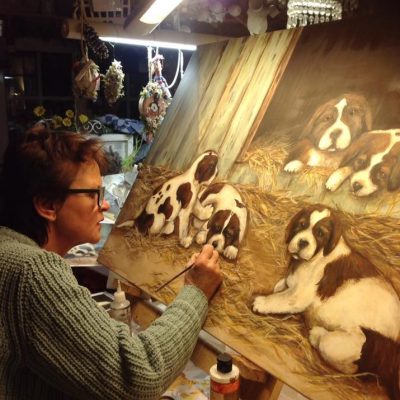 schilderen acrylverf Elly hobbycirkel honden