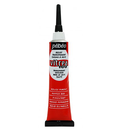 Pebeo Vitrea 160 Relief Outliner 20ml, Pepper red