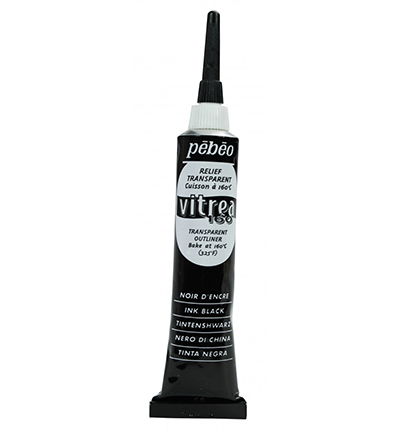 Pebeo Vitrea 160 Relief Outliner 20ml, Ink black
