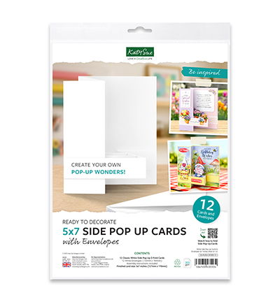 White 5×7 Side Pop Up Cards & Envelopes