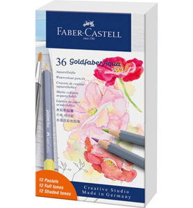 Aquarelpotlood FC Goldfaber blik 36st. Pastel + stand. kleuren