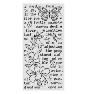 Thick stencil Secret Diary, Butterfly and flower