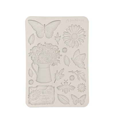 Silicon mould Daisy Art, Daisy and butterfly