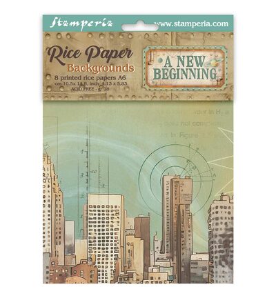 A New Beginning – Rijstpapier achtergronden A6 – set van 8