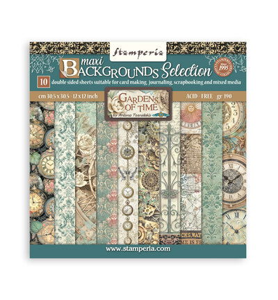Gardens of Time – Scrapbooking Printed Pad for Art and Craft – Backgrounds – 10 sheets