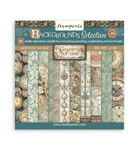 Gardens of Time – Scrapbooking Printed Pad for Art and Craft Backgrounds – 10 sheets