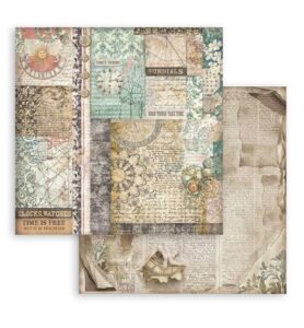 Gardens of Time – Printed Double Face Scrapbooking sheet for Art and Craft – Mixed patterns