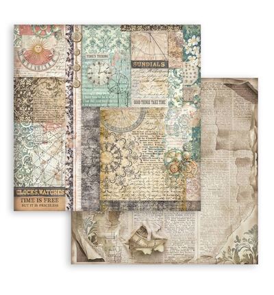 Gardens of Time – Printed Double Face Scrapbooking sheet for Art and Craft – Mixed patterns