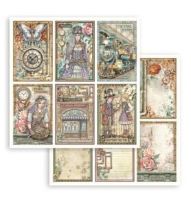 Gardens of Time – Printed Double Face Scrapbooking sheet for Art and Craft – 6 Cards