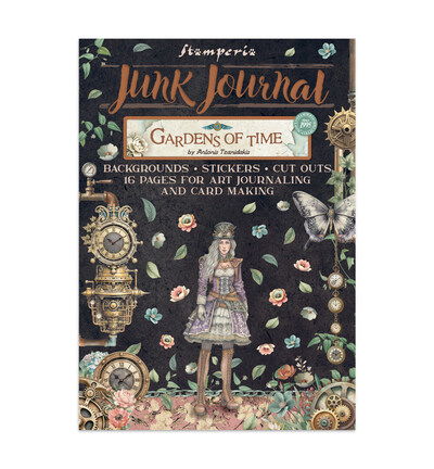 Gardens of Time – Printed Art Junk Journal stickers, cut-outs, backgrounds for Art and Craft