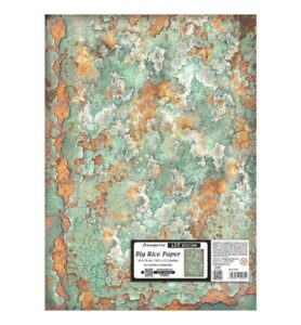 Gardens of Time – Printed Rice paper for Art and Craft – Patina pattern