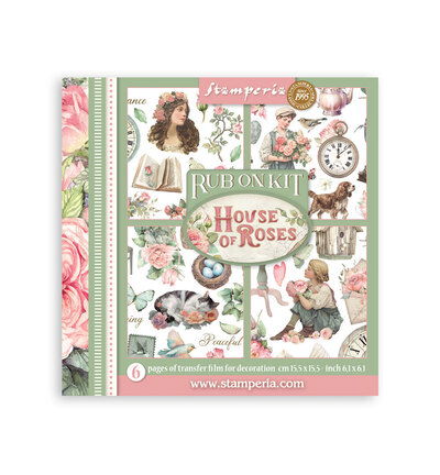 House of Roses – Printed Decorative Rub on kit for Art and Craft