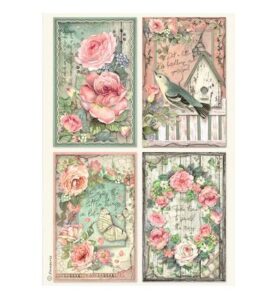 House of Roses – A4 Rice paper packed – 4 Cards