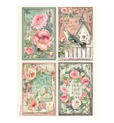 House of Roses – A4 Rice paper packed – 4 Cards