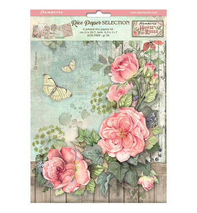 House of Roses – Selection 6 Rice paper A4