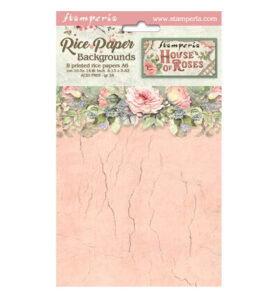 House of Roses – Selection 8 Rice paper A6 backgrounds