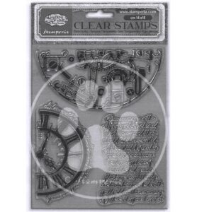 Gardens of Time – Decorative Acrylic stamp design for Art and Craft – Half clocks