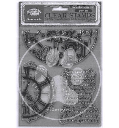 Gardens of Time – Decorative Acrylic stamp design for Art and Craft – Half clocks