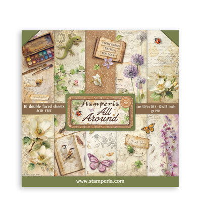 All Around – Scrapbooking Printed Large Pad for Art and Craft – 10 sheets