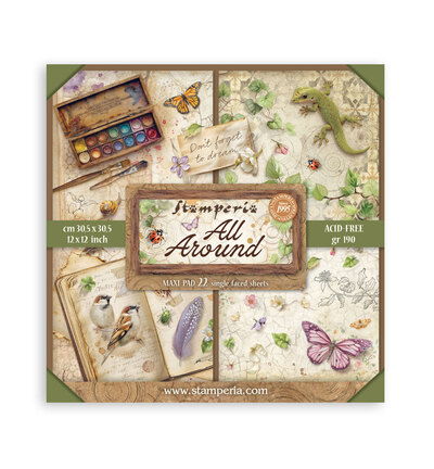 All Around – Scrapbooking Printed Pad for Art and Craft Single face – 22 sheets