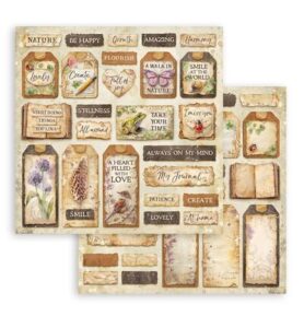 All Around – Printed Double Face scrapbooking sheet for Art and Craft – Tags