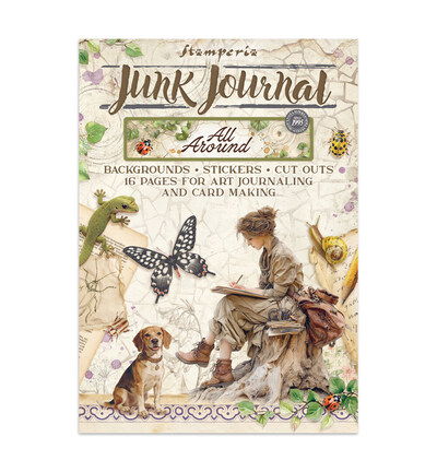 All Around – Printed Art Junk Journal stickers, cut-outs, backgrounds for Art and Craft