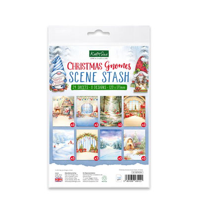 Katy Sue Designs Inlegpapier, Christmas Gnomes Scene Stash