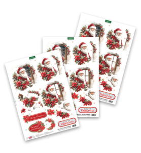 Katy Sue Designs 3D die-cut decoupage, Santa’s Winter Welcome