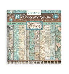 Symphony – Scrapbooking Printed Large Pad Backgrounds for Art and Craft – 10 sheets