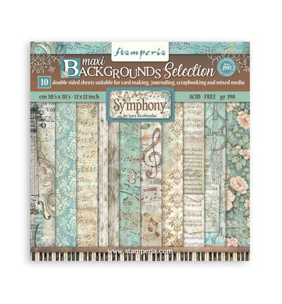 Symphony – Scrapbooking Printed Large Pad Backgrounds for Art and Craft – 10 sheets