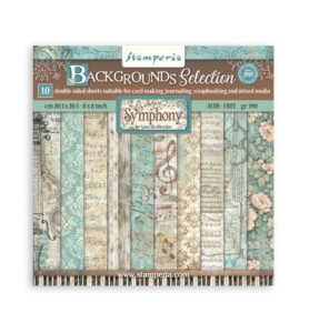Symphony – Scrapbooking Printed Small Pad Backgrounds for Art and Craft – 10 sheets