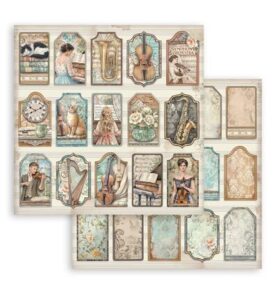 Symphony – Printed Double Face scrapbooking sheet for Art and Craft – Tags