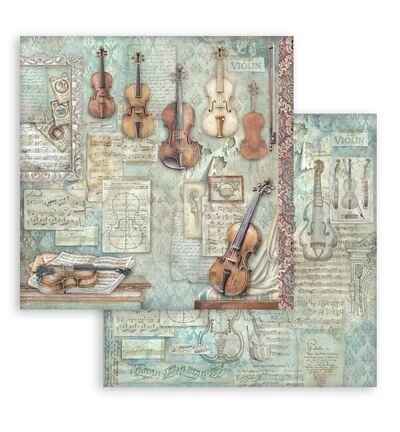 Symphony – Printed Double Face scrapbooking sheet for Art and Craft – Violin