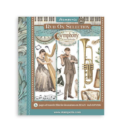 Symphony – Printed Decorative Rub on selection for Art and Craft – 6 sheets