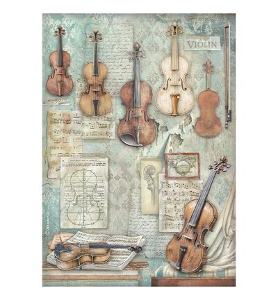 Symphony – Printed A4 Rice paper for Art and Craft – Violins