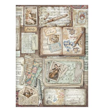 Symphony – Printed A4 Rice paper for Art and Craft – Letters and books