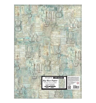 Symphony – Printed Rice paper for Art and Craft cm 50×70 – Music pattern