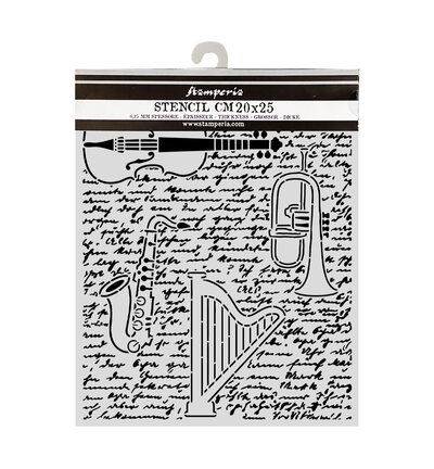 Symphony – Cut laser stencil for Art and Craft – Violin, trumpet, harp