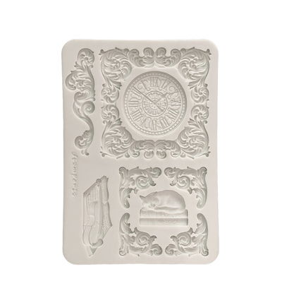 Symphony – Silicon mould Designs A5 for Art and Craft – Clock and cat