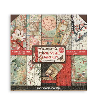 Oriental Garden – Scrapbooking Printed Small Pad for Art and Craft – 10 sheets