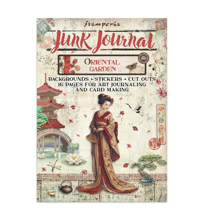 Oriental Garden – Printed Art Junk Journal stickers, cut-outs, backgrounds for Art and Craft