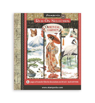 Oriental Garden – Printed Decorative Rub on selection for Art and Craft – 6 sheets