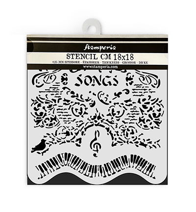 Music – Thick stencil – Music songs and piano