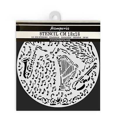 Music – Thick stencil – Music violin and trumpet