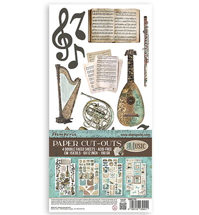Music – Paper cut-outs Double Face – 4 sheets