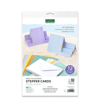 Katy Sue Designs Stepper kaarten en enveloppen, Pretty Pastels