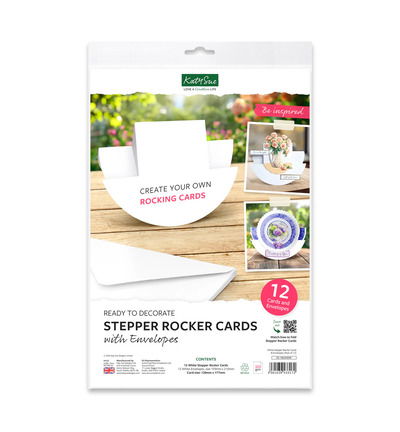 Katy Sue Designs Stepper Rocker kaarten en enveloppen, wit