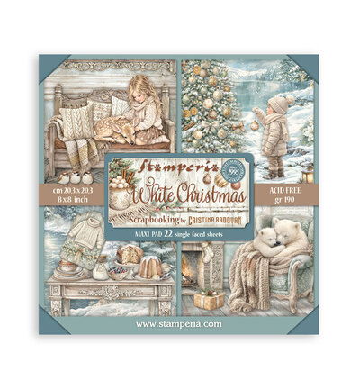 White Christmas – Scrapbooking Printed Pad for Art and Craft Single face – 22 sheets