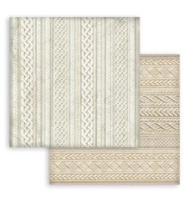 White Christmas – Printed Double Face scrapbooking sheet for Art and Craft – Knitted Patterns