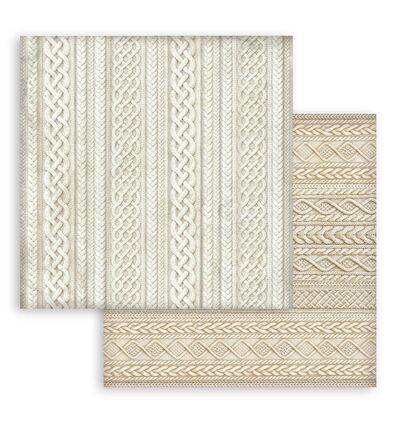 White Christmas – Printed Double Face scrapbooking sheet for Art and Craft – Knitted Patterns